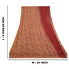 Sanskriti Vintage Sarees Red/Pink Pure Georgette Silk Printed Sari Craft Sustainable Fabric