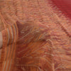 Sanskriti Vintage Sarees Red/Pink Pure Georgette Silk Printed Sari Craft Sustainable Fabric