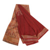 Sanskriti Vintage Sarees Red/Pink Pure Georgette Silk Printed Sari Craft Sustainable Fabric