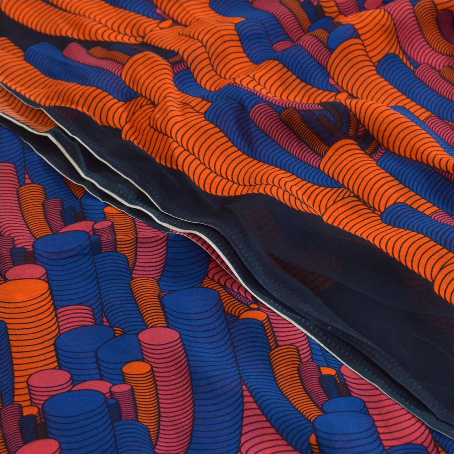 Сари в винтажном стиле на санскрите из многослойного жоржета с абстрактным принтом из экологически чистой ткани для сари