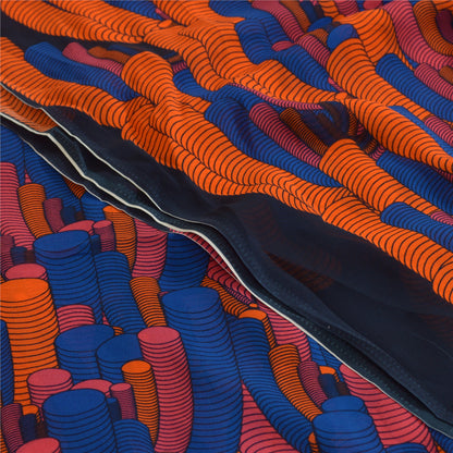 Сари в винтажном стиле на санскрите из многослойного жоржета с абстрактным принтом из экологически чистой ткани для сари