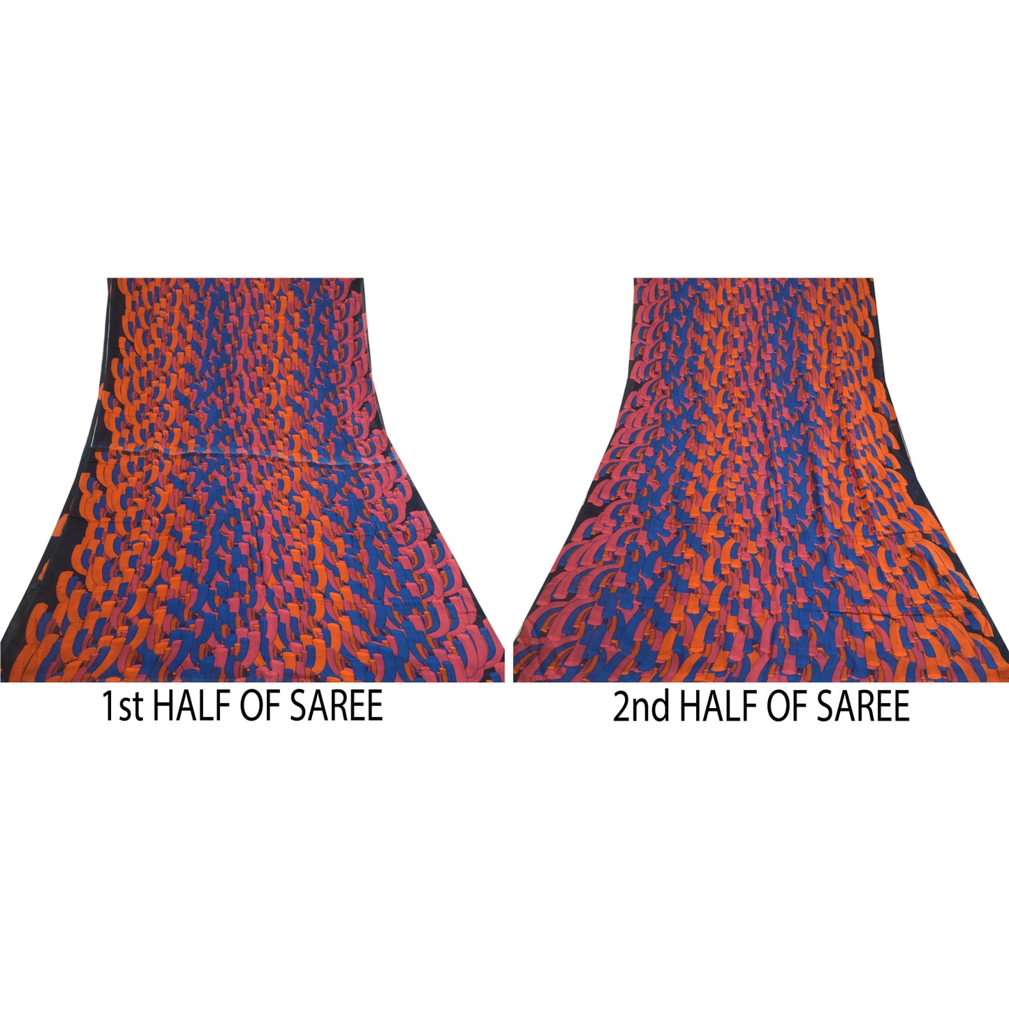 Сари в винтажном стиле на санскрите из многослойного жоржета с абстрактным принтом из экологически чистой ткани для сари