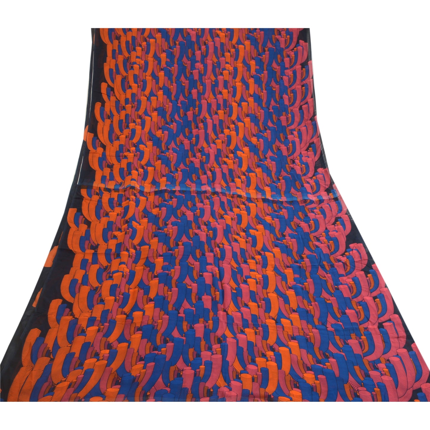 Сари в винтажном стиле на санскрите из многослойного жоржета с абстрактным принтом из экологически чистой ткани для сари