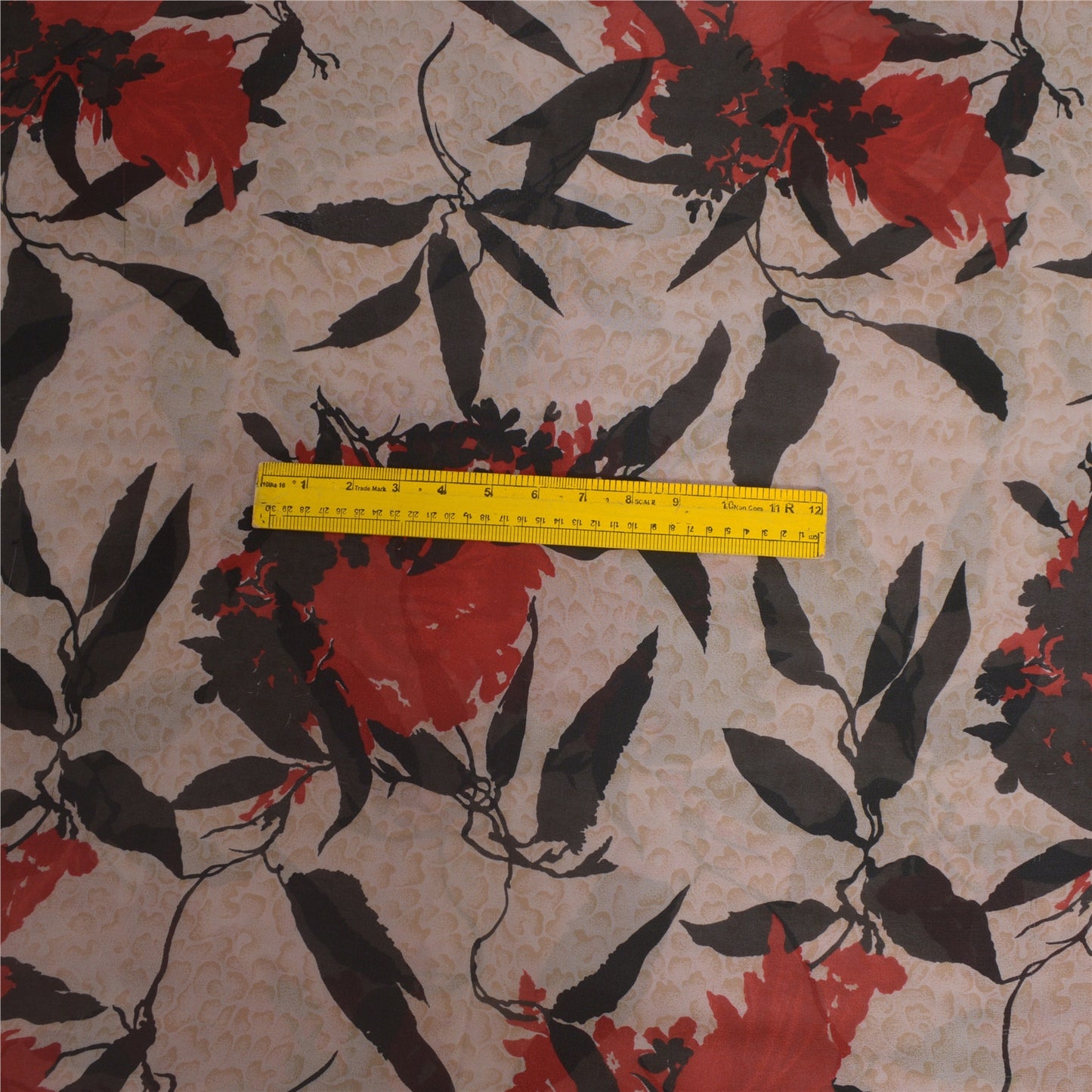 Sanskriti Vintage Sarees Pale-Cream Pure Georgette Silk Print Sari Craft Sustainable Fabric