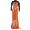 Sanskriti Vintage Sarees Orange Pure Georgette Silk Printed Sari Craft Sustainable Fabric