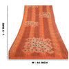 Sanskriti Vintage Sarees Orange Pure Georgette Silk Printed Sari Craft Sustainable Fabric