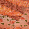 Sanskriti Vintage Sarees Orange Pure Georgette Silk Printed Sari Craft Sustainable Fabric