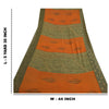 Sanskriti Vintage Sarees Black/Orange Pure Georgette Silk Print Sari 5yd Sustainable Fabric
