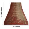Sanskriti Vintage Sarees Red/Green Pure Georgette Silk Print Sari Craft Sustainable Fabric