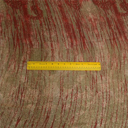 Sanskriti Vintage Sarees Red/Green Pure Georgette Silk Print Sari Craft Sustainable Fabric