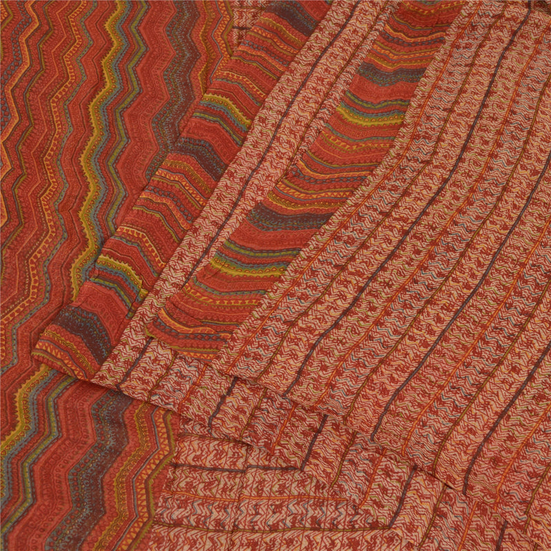 Sanskriti Vintage Multicolor Sarees Pure Georgette Printed Sari Craft Sustainable Fabric