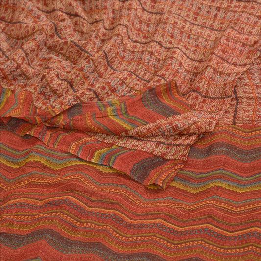 Sanskriti Vintage Multicolor Sarees Pure Georgette Printed Sari Craft Sustainable Fabric