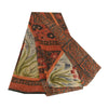 Sanskriti Vintage Black/Dark Red Sarees Pure Georgette Printed Sari Craft Sustainable Fabric