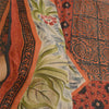 Sanskriti Vintage Black/Dark Red Sarees Pure Georgette Printed Sari Craft Sustainable Fabric