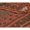 Sanskriti Vintage Black/Dark Red Sarees Pure Georgette Printed Sari Craft Sustainable Fabric