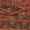 Sanskriti Vintage Black/Dark Red Sarees Pure Georgette Printed Sari Craft Sustainable Fabric