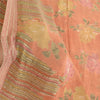 Sanskriti Vintage Sarees Peach Pure Georgette Silk Printed Sari Craft Sustainable Fabric