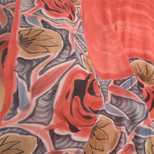 Load image into Gallery viewer, Sanskriti Vintage Sarees Coral Pure Georgette Silk Printed Sari Craft Fabric
