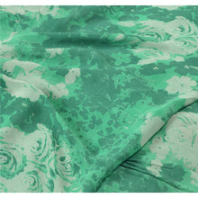 Load image into Gallery viewer, Sanskriti Vintage Sarees SeaGreen Pure Georgette Silk Printed Sari Craft Fabric
