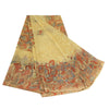 Sanskriti Vintage Sarees From India Lemon Georgette Printed Sari Craft Sustainable Fabric