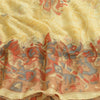 Sanskriti Vintage Sarees From India Lemon Georgette Printed Sari Craft Sustainable Fabric