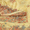 Sanskriti Vintage Sarees From India Lemon Georgette Printed Sari Craft Sustainable Fabric