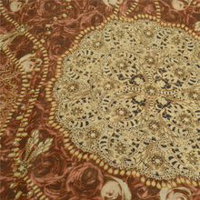 Load image into Gallery viewer, Sanskriti Vintage Sarees Brown/Ivory Digital Printed Pure Georgette Sari Fabric
