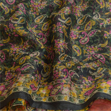 Load image into Gallery viewer, Sanskriti Vintage Sarees Indian Black/Red Chiffon Printed Sari 5yd Craft Fabric
