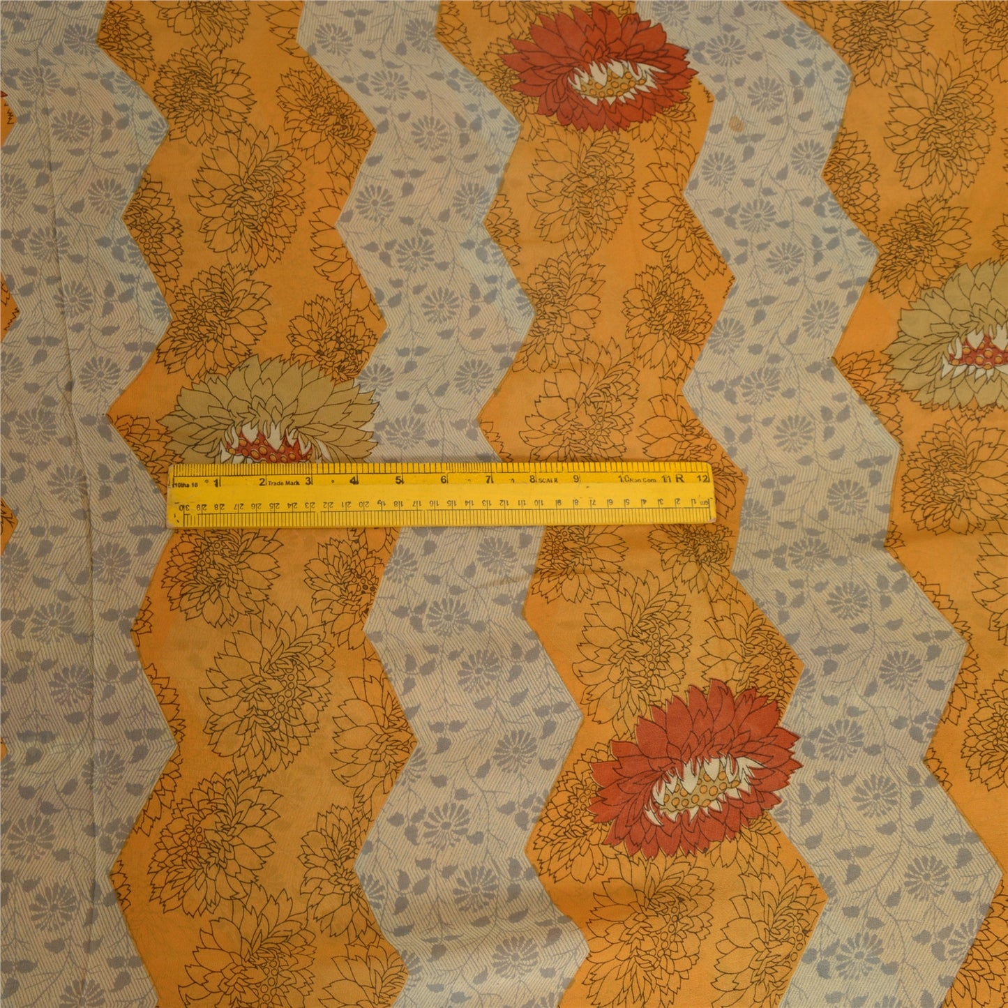 Sanskriti Vintage Sarees Multicolor Pure Georgette Silk Print Sari Craft Sustainable Fabric