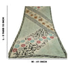 Sanskriti Vintage Sarees Light-Sea-Green Pure Georgette Silk Print Sari Sustainable Fabric