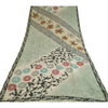 Sanskriti Vintage Sarees Light-Sea-Green Pure Georgette Silk Print Sari Sustainable Fabric
