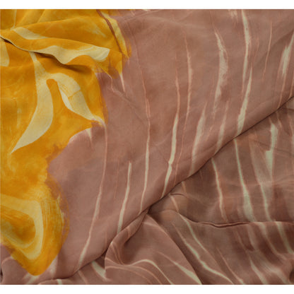 Sanskriti Vintage Sarees Multi Printed Pure Georgette Silk Sari Craft Sustainable Fabric