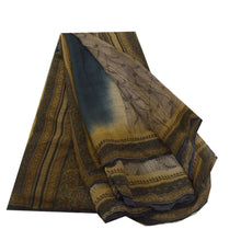 Load image into Gallery viewer, Sanskriti Vintage Sarees Gray Pure Chiffon Silk Printed Sari Soft Craft Fabric
