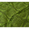 Sanskriti Vintage Sarees Green Warli Art Printed Georgette Sari 5yd Craft Sustainable Fabric