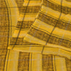Sanskriti Vintage Sarees Indian Yellow/Black Printed Georgette Sari Craft Sustainable Fabric