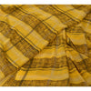 Sanskriti Vintage Sarees Indian Yellow/Black Printed Georgette Sari Craft Sustainable Fabric