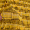 Sanskriti Vintage Sarees Indian Yellow/Black Printed Georgette Sari Craft Sustainable Fabric