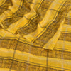 Sanskriti Vintage Sarees Indian Yellow/Black Printed Georgette Sari Craft Sustainable Fabric