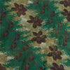 Sanskriti Vintage Sarees Green/Brown Pure Georgette Silk Print Sari Craft Sustainable Fabric