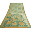 Sanskriti Vintage Sarees Green/Orange Pure Georgette Silk Print Sari CraftSustainable Fabric