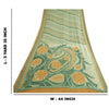 Sanskriti Vintage Sarees Green/Orange Pure Georgette Silk Print Sari CraftSustainable Fabric