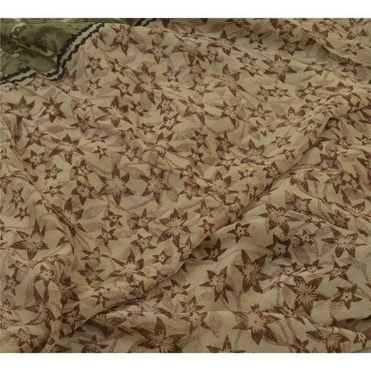 Сари из натурального шелка Sanskriti Vintage, многослойное сари из чистого жоржета, 5 ярдов, ткань для рукоделия, устойчивая к истиранию