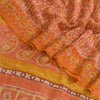 Sanskriti Vintage Sarees Orange Hand Block Print Pure Georgette Silk Sari Sustainable Fabric