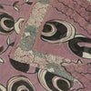 Sanskriti Vintage Sarees Mauve/Black Printed Pure Georgette Silk Sari 6yd Sustainable Fabric