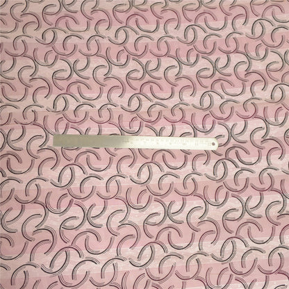 Sanskriti Vintage Sarees Pink Pure Georgette Silk Print Woven Sari Craft Sustainable Fabric