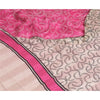 Sanskriti Vintage Sarees Pink Pure Georgette Silk Print Woven Sari Craft Sustainable Fabric