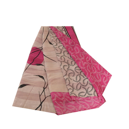 Sanskriti Vintage Sarees Pink Pure Georgette Silk Print Woven Sari Craft Sustainable Fabric