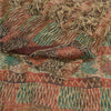 Sanskriti Vintage Sarees Multi Pure Georgette Silk Printed Sari 5yd Craft Sustainable Fabric
