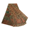 Sanskriti Vintage Sarees Multi Pure Georgette Silk Printed Sari 5yd Craft Sustainable Fabric