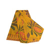 Sanskriti Vintage Sarees Indian Yellow Blend Georgette Printed Sari Craft Sustainable Fabric